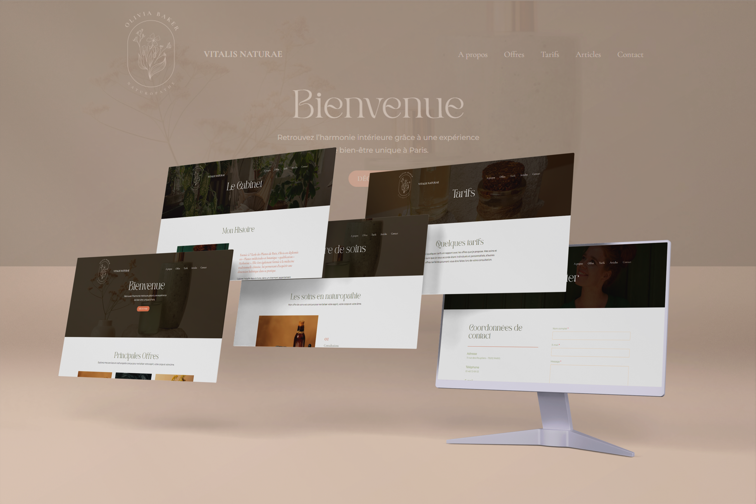 Visuels du site internet du pack Vitalis Naturae