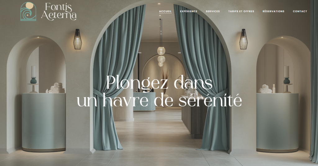 Page accueil du site internet Fontis Aeterna